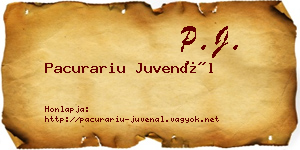 Pacurariu Juvenál névjegykártya